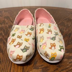 Toms Alpargata Natural Woodland Owl Print Size 9